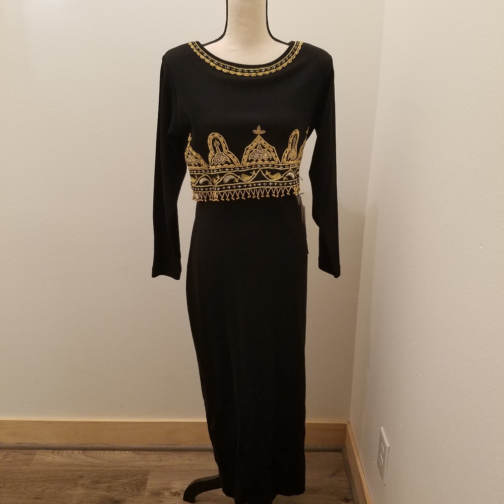 Carole Little Beaded Black Dress